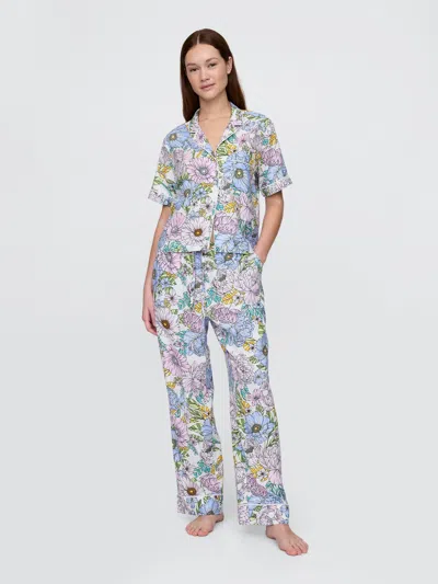 Gap Linen-blend Pj Pants In Multi Color Floral