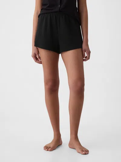 Gap Linen-blend Pj Shorts In Black