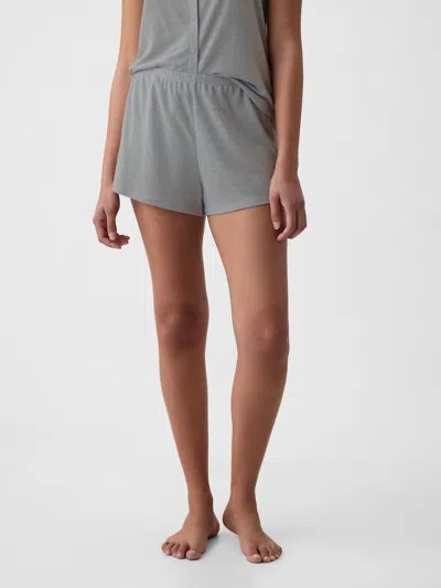 Gap Linen-blend Pj Shorts In Grey Matter