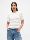 Gap Linen-blend Pointelle Sweater Crop Top