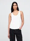 Gap Linen-blend Racerback Tank Top In Fresh White