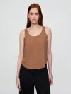 Gap Linen-blend Racerback Tank Top In Rawhide Brown