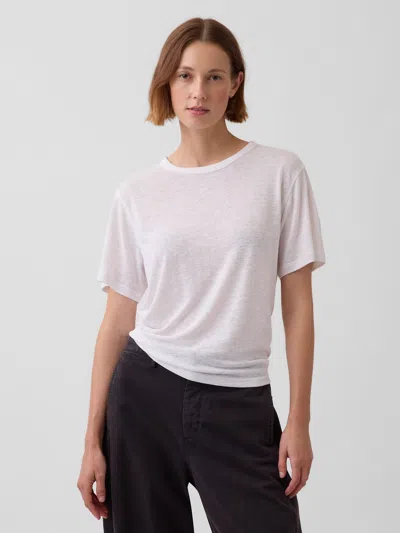 Gap Linen-blend Relaxed T-shirt In Pink