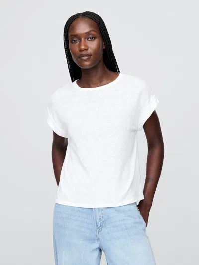 Gap Linen-blend Roll-cuff T-shirt