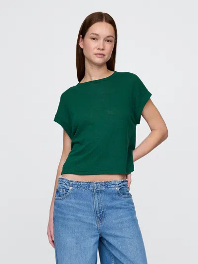 Gap Linen-blend Roll-cuff T-shirt