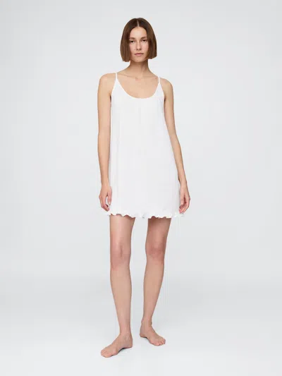Gap Linen-blend Ruffle Pj Dress In White
