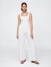 Gap Linen-blend Seamed Jumpsuit In Off White