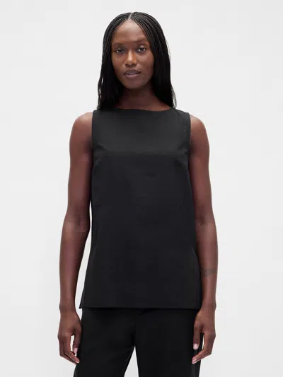 Gap Linen-blend Shell Tank Top In Black