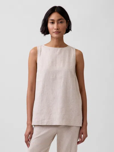 Gap Linen-blend Shell Tank Top In Sand