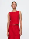 Gap Linen-blend Shell Tank Top In Tomato Sauce Red