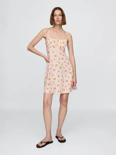 Gap Linen-blend Shirred Bodice Mini Dress
