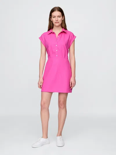 Gap Linen-blend Shirtdress In Phoebe Pink