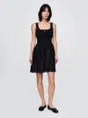 Gap Linen-blend Smocked Mini Dress In Black