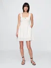Gap Linen-blend Smocked Mini Dress In Off White