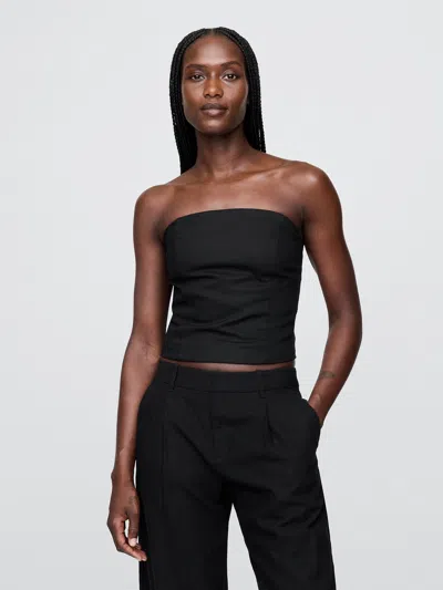 Gap Linen-blend Strapless Cropped Corset Top