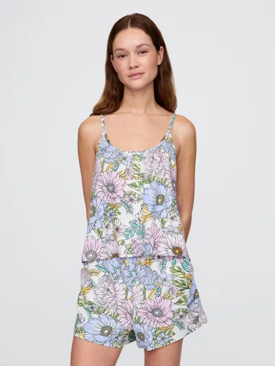 Gap Linen-blend Swing Cami In Multi Color Floral