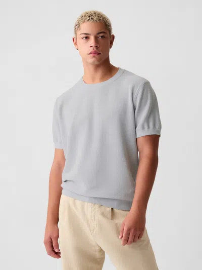 Gap Linen-blend Textured Sweater Shirt In Grey Matter