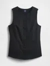 Gap Linen-blend Tie-back Longline Vest In Black