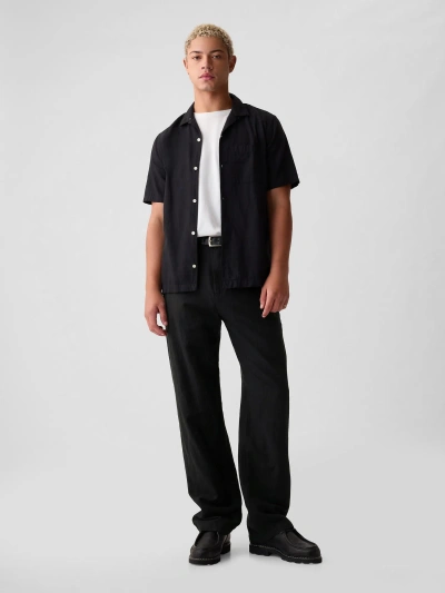 Gap Linen-cotton '90s Loose Trousers In Black