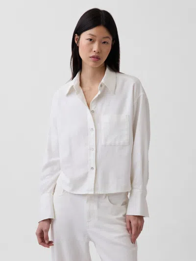 Gap Linen-cotton Oversized Shirt In White