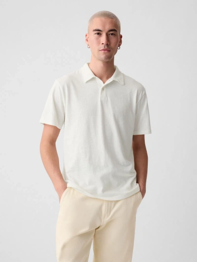 Gap Linen-cotton Polo Shirt Shirt In Off White