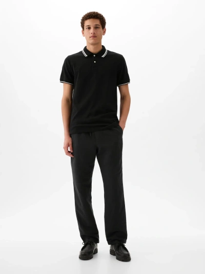 Gap Linen-cotton Pull-on Pants In Black