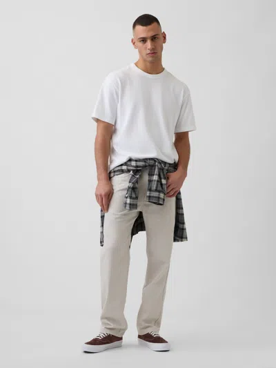 Gap Linen-cotton Relaxed Straight Pants In Gray