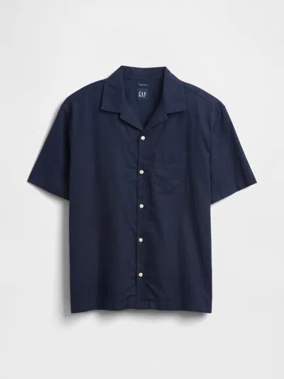Gap Linen-cotton Shirt In Black