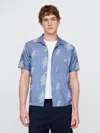 Gap Linen-cotton Shirt In Soft Cornflower