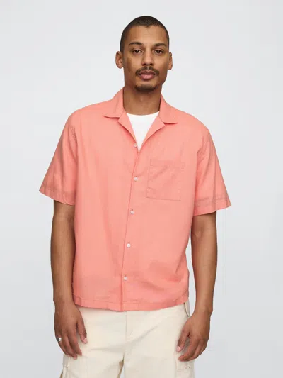 Gap Linen-cotton Shirt In Tea Rose