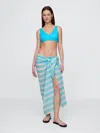 Gap Linen-cotton Striped Sarong In Blue Stripe