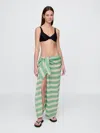 Gap Linen-cotton Striped Sarong In Tonal Green Stripe
