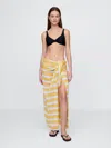Gap Linen-cotton Striped Sarong In Yellow Stripe