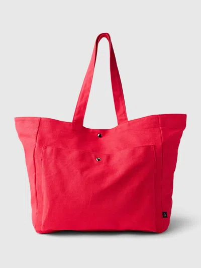 Gap Linen-cotton Tote Bag In Red