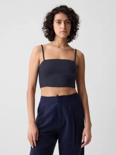Gap Linen-cotton Ultra Cropped Cami In Navy Blue