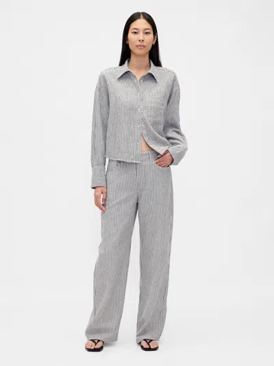 Gap Linen-cotton Wide-leg Pants In Multi