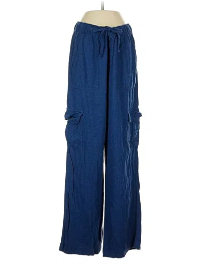 Pre-owned Gap Linen Pants In Blue