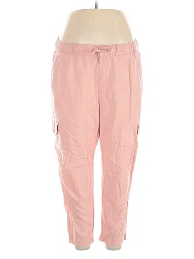 Pre-owned Gap Linen Pants In Pink