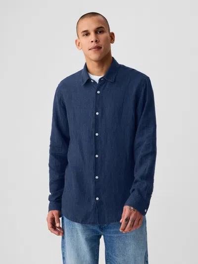 Gap Linen Shirt In Blue Indigo