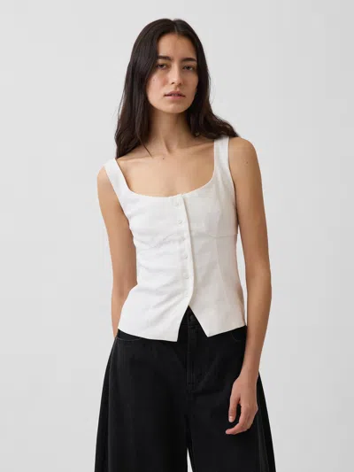 Gap Linen-blend Corset Vest Top In White
