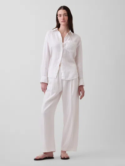 Gap Linen-blend Easy Barrel Pants In White