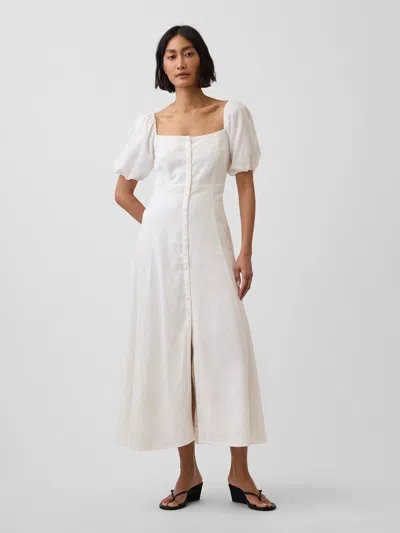 Gap Linen-blend Empire Waist Maxi Dress In Off White