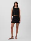 Gap Linen-blend Mini Skort In Black