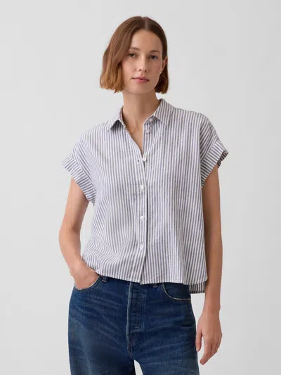 Gap Linen-blend Oversized Shirt In Multi