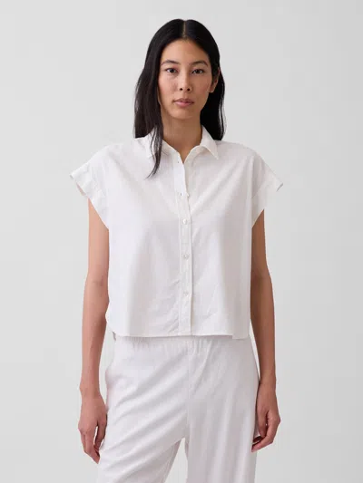 Gap Linen-blend Oversized Shirt In White