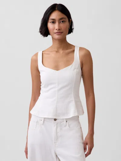 Gap Linen-blend Peplum Top In White