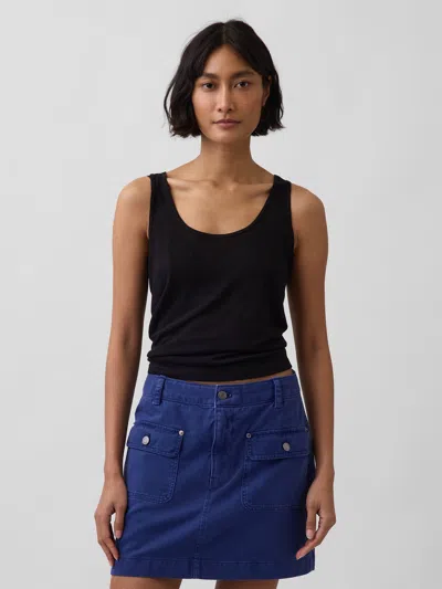 Gap Linen-blend Tank Top In Blue