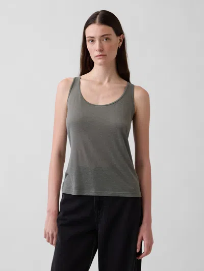 Gap Linen-blend Tank Top In Gray