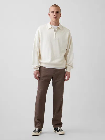 Gap Linen-cotton Relaxed Straight Pants In Brown