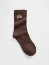 Gap Logo Athletic Crew Socks In Brown